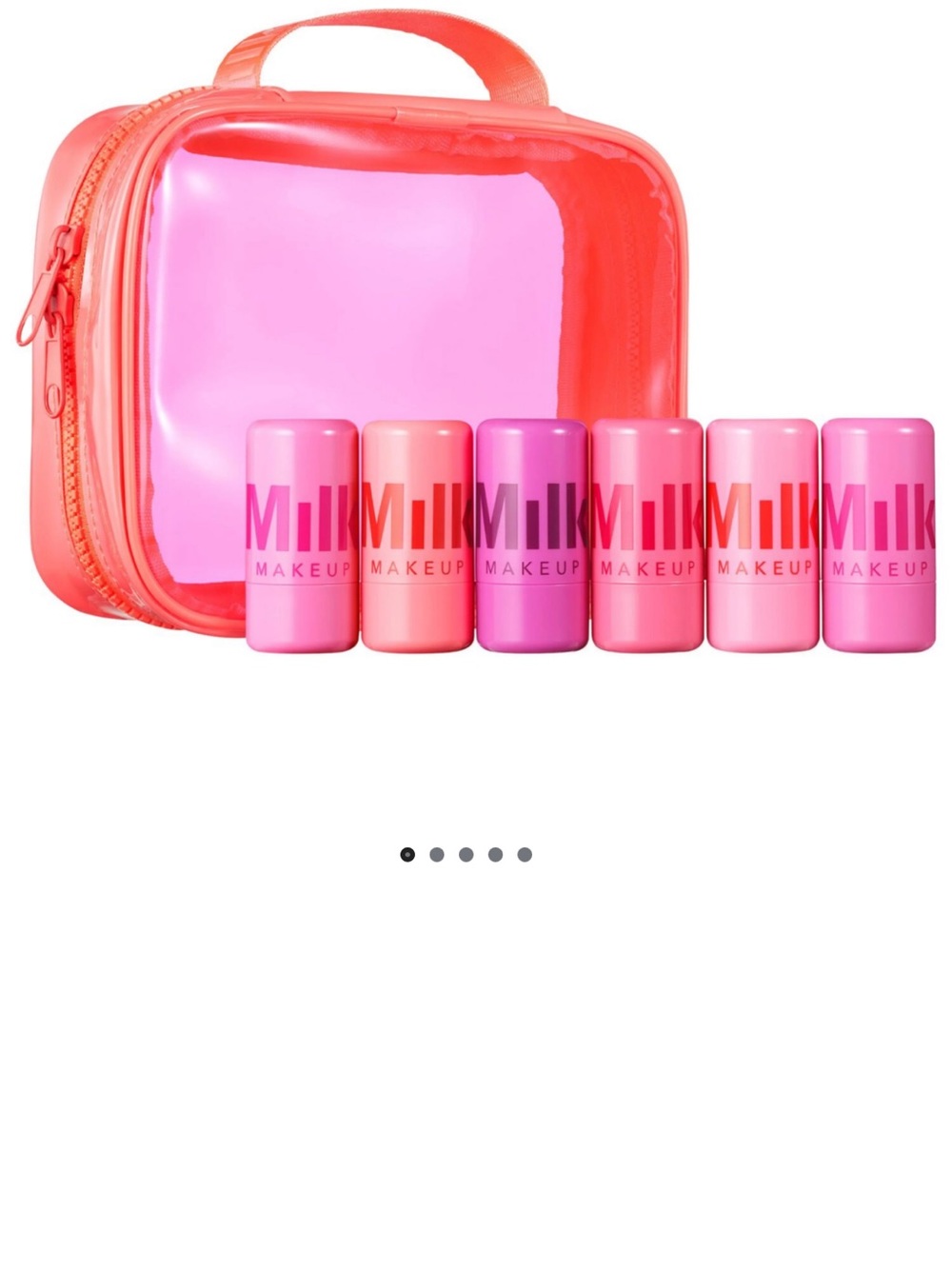 Milk Makeup Pink and Coral Lipstick Set with Clear Coral Pouch